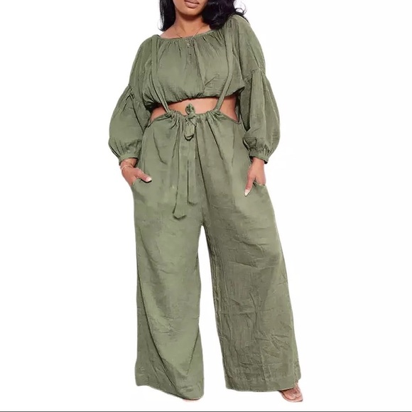 Gorgeous Dolls Chelsea 2PC Crop Top Jumpsuit Set - Picture 1 of 4